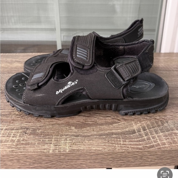 Men’s Black Sport Aqualetas Sandals Size 9 – Adjustable Straps, Comfort Sole ECU - Picture 2 of 8